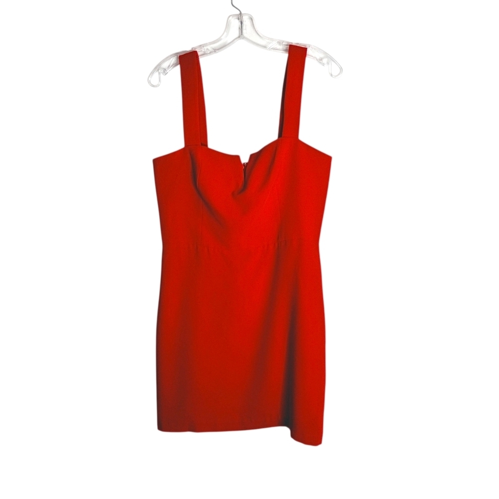Amanda Uprichard -Red Sleeveless Square-Neck Dress - M